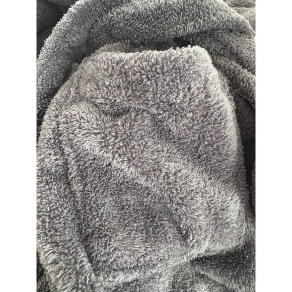 Unisex Bathrobe Sz‎ Lg Gray Soft Plush Microfiber Terry Cloth 38” BC Bare Cotton - Picture 8 of 10